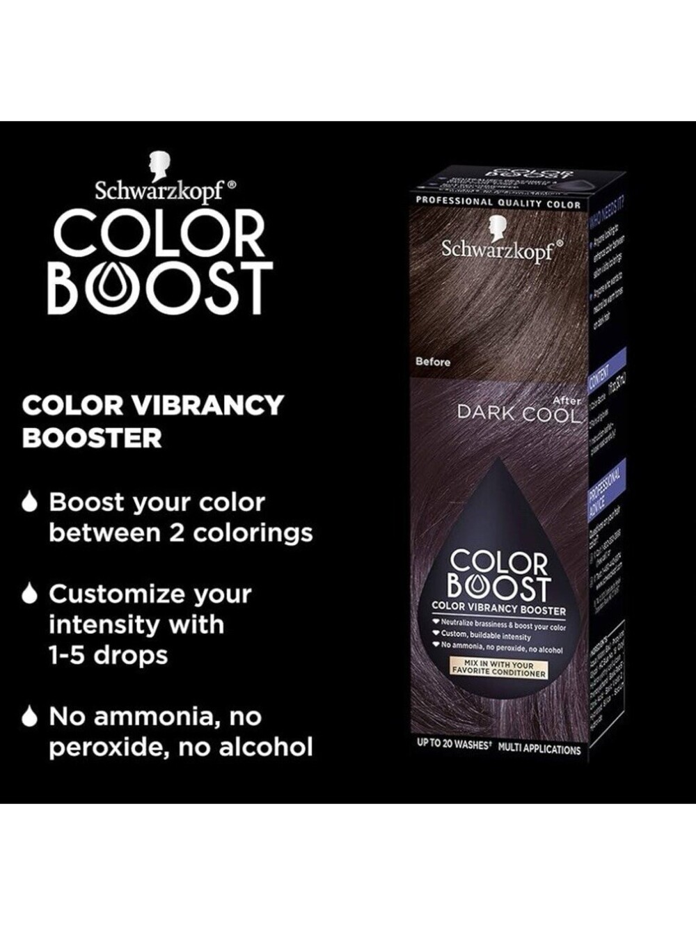 Schwarzkopf Color Boost Dark Cool hair color refresh salon new brown natural